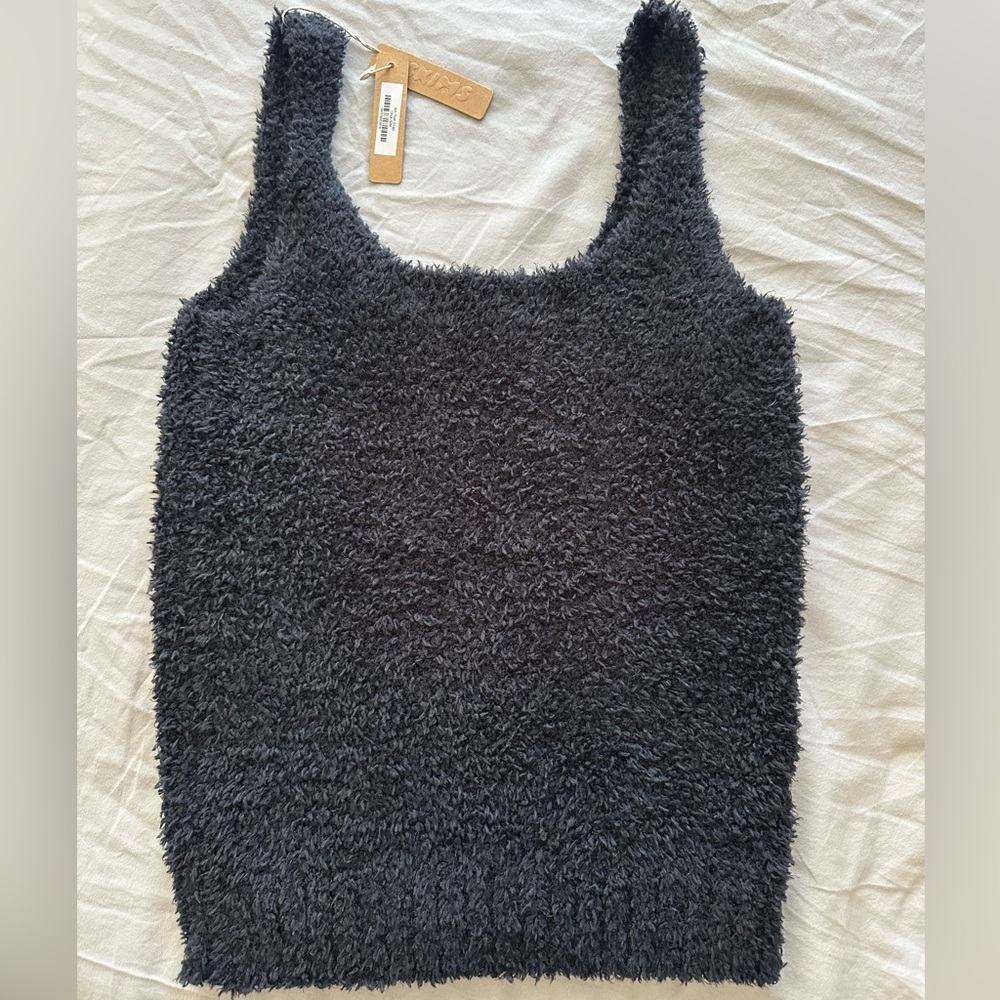 SKIMS ONYX Fuzzy Tank Top S/M